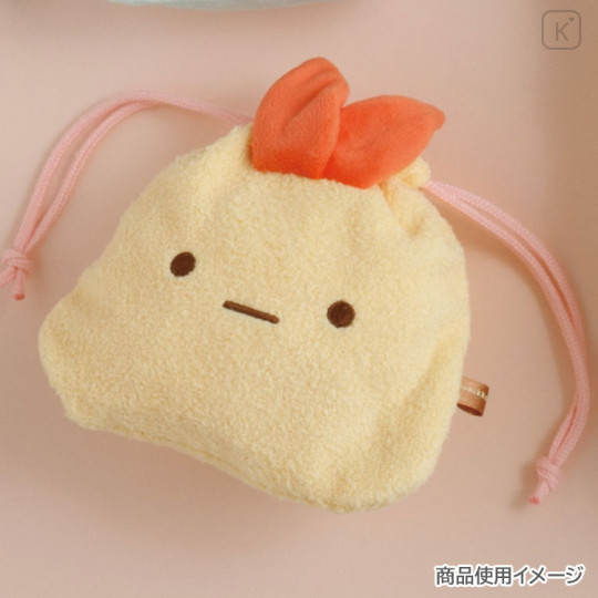 Japan San-X Plush Drawstring Bag - Sumikko Gurashi : Ebifurai no Shippo Fried Shrimp Tail - 2