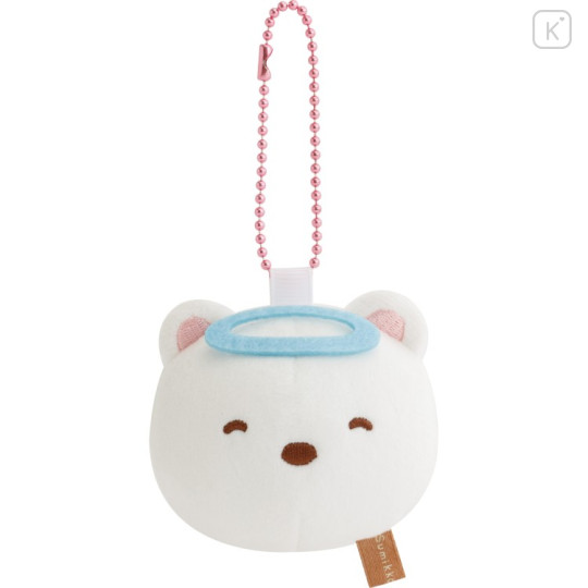 Japan San-X Plush Mirror Keychain - Sumikko Gurashi : Shirokuma Polar Bear - 1