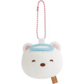 Japan San-X Plush Mirror Keychain - Sumikko Gurashi : Shirokuma Polar Bear - 1