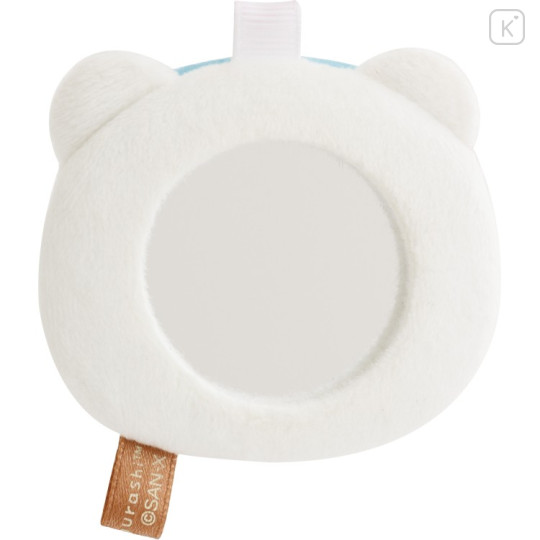 Japan San-X Plush Mirror Keychain - Sumikko Gurashi : Shirokuma Polar Bear - 3