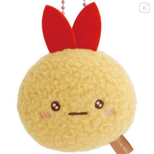Japan San-X Plush Mirror Keychain - Sumikko Gurashi : Ebifurai no Shippo Fried Shrimp Tail - 2