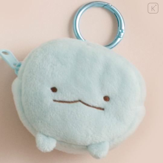 Japan San-X Plush Mini Pouch with Carabiner - Sumikko Gurashi : Tokage Dinosaur Lizard - 3