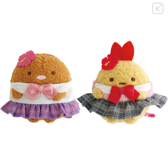 Japan San-X Tenori Plush (SS) Set - Sumikko Gurashi : Tonkatsu & Ebifurai no Shippo High School - 1