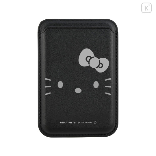 Japan Sanrio MagSafe Card Wallet - Hello Kitty : Black - 1