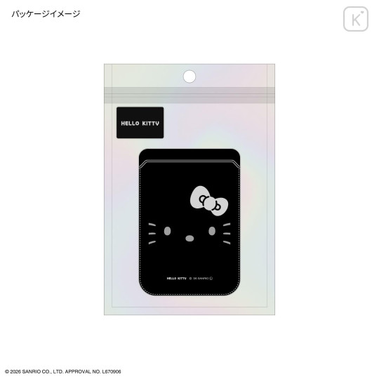 Japan Sanrio MagSafe Card Wallet - Hello Kitty : Black - 7