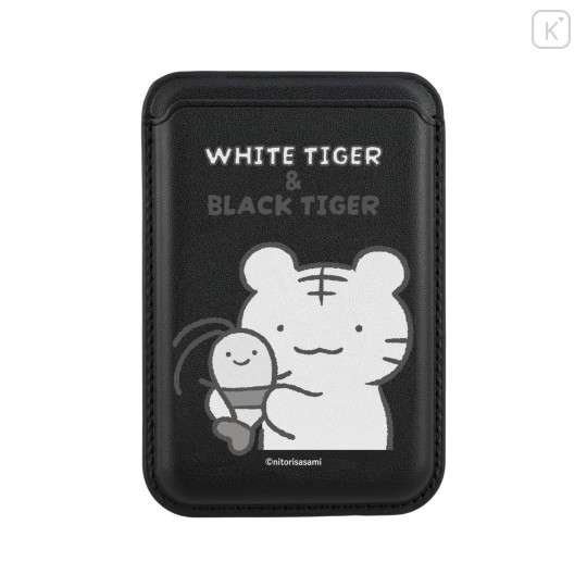 Japan White Tiger and Black Tiger MagSafe Card Wallet - Black - 1