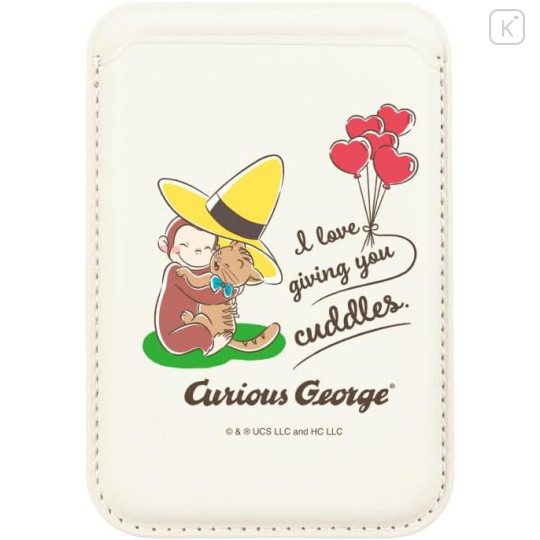Japan Curious George MagSafe Card Wallet - Hug - 1