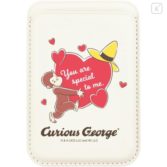 Japan Curious George MagSafe Card Wallet - Heart - 1