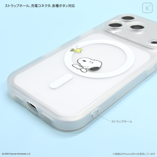 Japan Peanuts IIIIfit Plump Frame iPhone 18 Pro Max / 17 Pro Max Case with MagSafe - Snoopy : Clear - 3