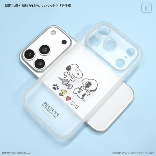 Japan Peanuts IIIIfit Plump Frame iPhone 18 Pro Max / 17 Pro Max Case - Snoopy : Clear - 2