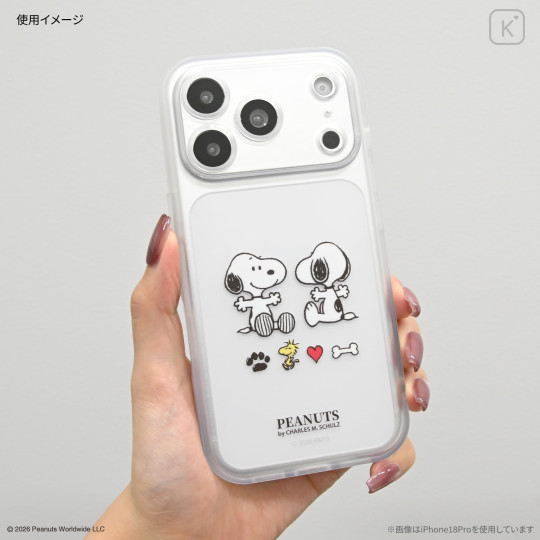 Japan Peanuts IIIIfit Plump Frame iPhone 18 Pro Max / 17 Pro Max Case - Snoopy : Clear - 5