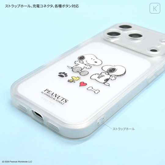 Japan Peanuts IIIIfit Plump Frame iPhone 18 Pro / 17 Pro Case - Snoopy : Clear - 3