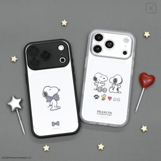 Japan Peanuts IIIIfit Plump Frame iPhone 18 Pro / 17 Pro Case - Snoopy : Black - 6