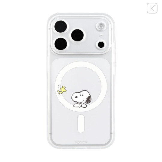 Japan Peanuts IIIIfit Plump Frame iPhone 18 Pro / 17 Pro Case with MagSafe - Snoopy : Clear - 1