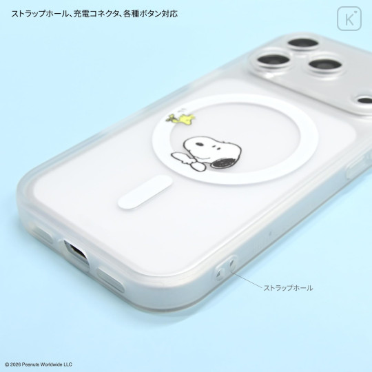 Japan Peanuts IIIIfit Plump Frame iPhone 18 Pro / 17 Pro Case with MagSafe - Snoopy : Clear - 3