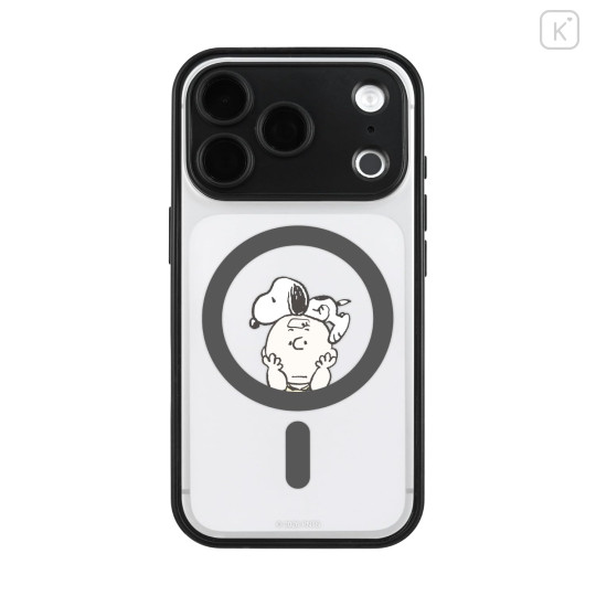 Japan Peanuts IIIIfit Plump Frame iPhone 18 Pro / 17 Pro Case with MagSafe - Snoopy : Black - 1