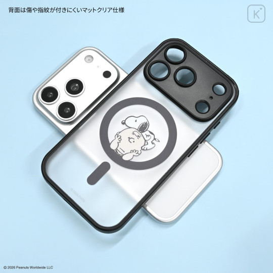 Japan Peanuts IIIIfit Plump Frame iPhone 18 Pro / 17 Pro Case with MagSafe - Snoopy : Black - 2