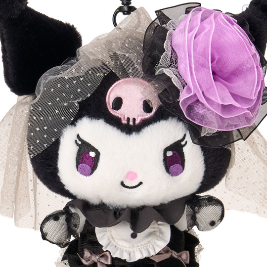 Japan Sanrio Original Mascot Holder - Kuromi : All Black Kuromi Mode Gothic - 3