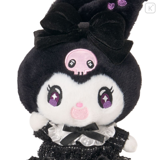 Japan Sanrio Original Mascot Holder - Kuromi : All Black Kuromi Mode Girly - 3