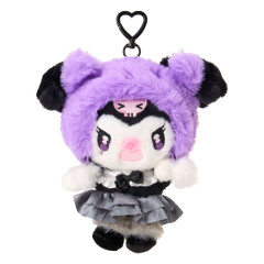 Japan Sanrio Original Mascot Holder - Kuromi : All Black Kuromi Mode Casual