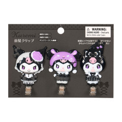 Japan Sanrio Original Bangs Clip Set - Kuromi : All Black Kuromi Mode