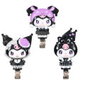 Japan Sanrio Original Bangs Clip Set - Kuromi : All Black Kuromi Mode - 2