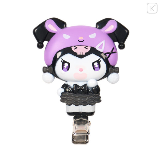 Japan Sanrio Original Bangs Clip Set - Kuromi : All Black Kuromi Mode - 3