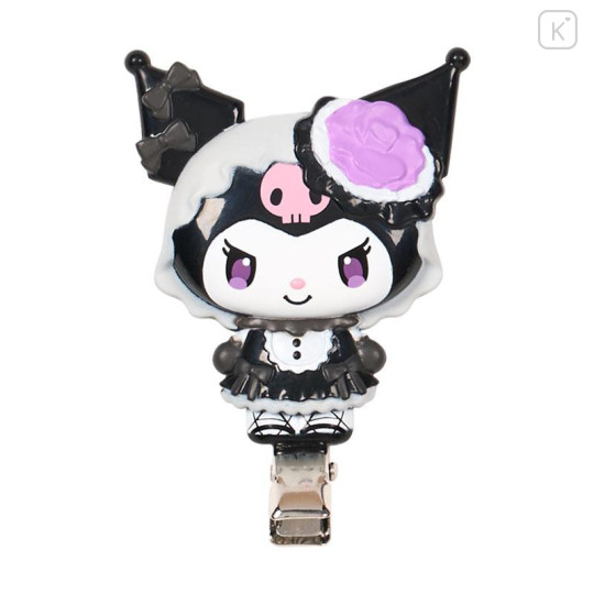Japan Sanrio Original Bangs Clip Set - Kuromi : All Black Kuromi Mode - 4