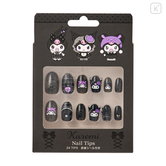 Japan Sanrio Original Nail Tips - Kuromi : All Black Kuromi Mode - 1