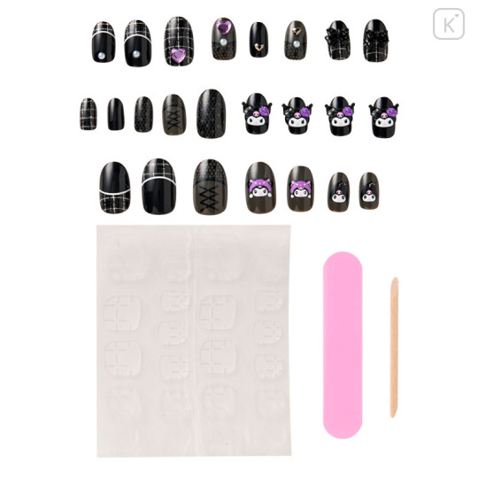 Japan Sanrio Original Nail Tips - Kuromi : All Black Kuromi Mode - 2