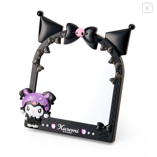 Japan Sanrio Original Stand Mirror - Kuromi : All Black Kuromi Mode - 1