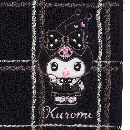 Japan Sanrio Original Mini Towel - Kuromi : All Black Kuromi Mode - 2