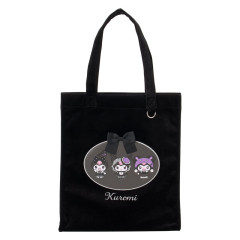 Japan Sanrio Original Tote Bag - Kuromi : All Black Kuromi Mode