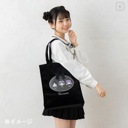 Japan Sanrio Original Tote Bag - Kuromi : All Black Kuromi Mode - 6