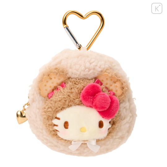 Japan Sanrio Original Mini Pouch with Carabiner - Hello Kitty : Cookie Fluffy Bear - 1