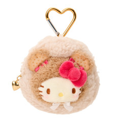 Japan Sanrio Original Mini Pouch with Carabiner - Hello Kitty : Cookie Fluffy Bear