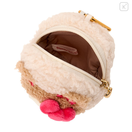 Japan Sanrio Original Mini Pouch with Carabiner - Hello Kitty : Cookie Fluffy Bear - 3