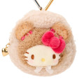 Japan Sanrio Original Mini Pouch with Carabiner - Hello Kitty : Cookie Fluffy Bear - 4