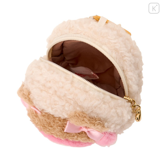 Japan Sanrio Original Mini Pouch with Carabiner - My Melody : Cookie Fluffy Bear - 3