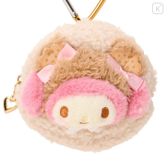 Japan Sanrio Original Mini Pouch with Carabiner - My Melody : Cookie Fluffy Bear - 4