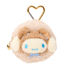 Japan Sanrio Original Mini Pouch with Carabiner - Cinnamoroll : Cookie Fluffy Bear