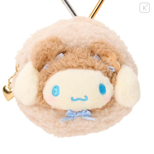 Japan Sanrio Original Mini Pouch with Carabiner - Cinnamoroll : Cookie Fluffy Bear - 4