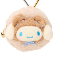 Japan Sanrio Original Mini Pouch with Carabiner - Cinnamoroll : Cookie Fluffy Bear - 4