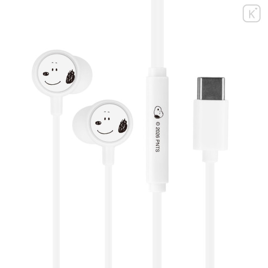 Japan Peanuts USB Type-C Stereo Earphones with Remote Control and Microphone - Snoopy - 1