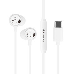 Japan Peanuts USB Type-C Stereo Earphones with Remote Control and Microphone - Snoopy