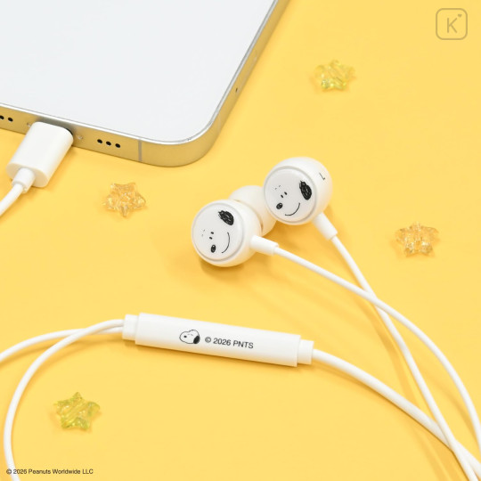 Japan Peanuts USB Type-C Stereo Earphones with Remote Control and Microphone - Snoopy - 5