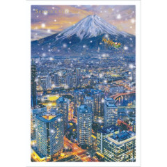Japan Mini Santa Christmas Card - Yokohama Night View