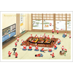 Japan Mini Santa Christmas Card - Osechi New Year's Food