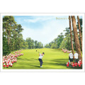 Japan Mini Santa Christmas Card - Golf - 1