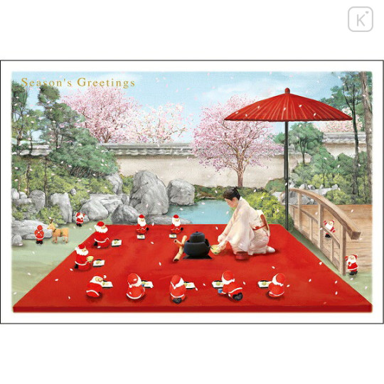 Japan Mini Santa Christmas Card - Tea Ceremonies - 1